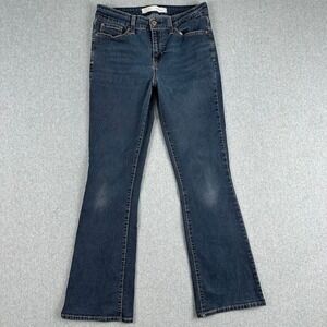 Levis Womens Mid Rise Bootcut Jeans 29x32 Dark Wash‎ Blue Gold Signature